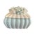 Charming vintage porcelain trinket box in a soft pale blue and white palette with a beautifully detailed floral lid. The...