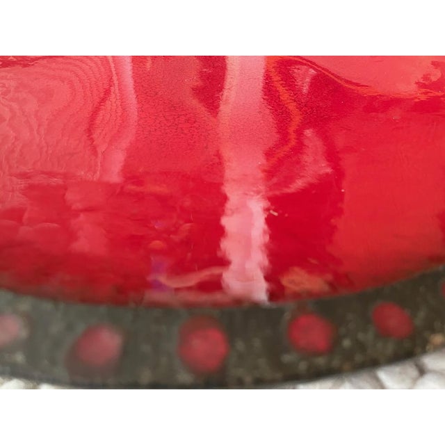 Plate in Red Ceramic, 1960 For Sale - Image 4 of 12