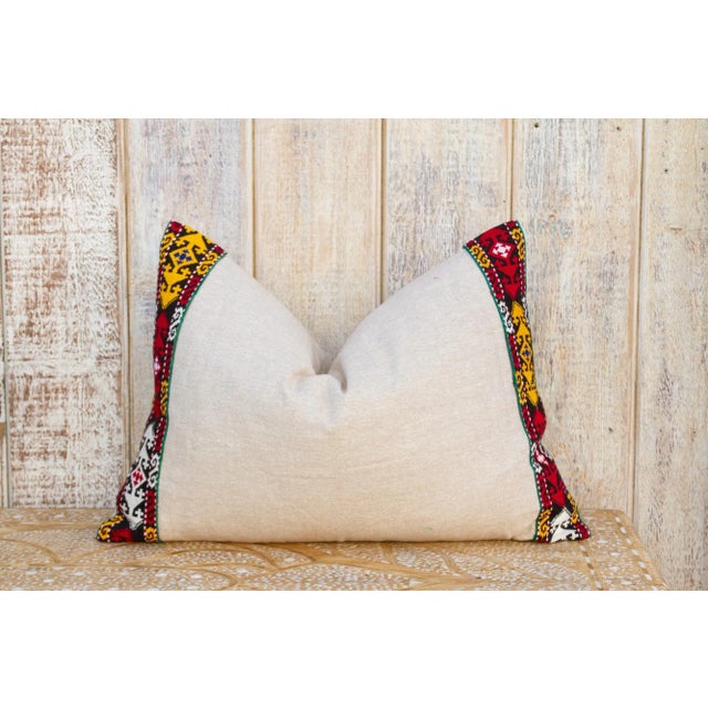 Rup Linen Tribal Border Pillow For Sale - Image 9 of 9