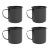Crow Canyon Home Enamelware, Stinson Speckle 12 oz. Mugs in Black - Set of 4 For Sale