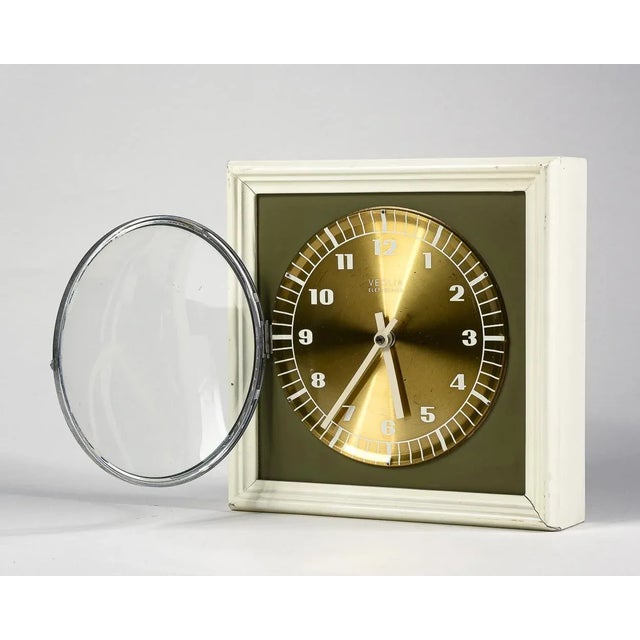 Vintage Green and Gold Watch Clock, 1970s For Sale - Image 4 of 9