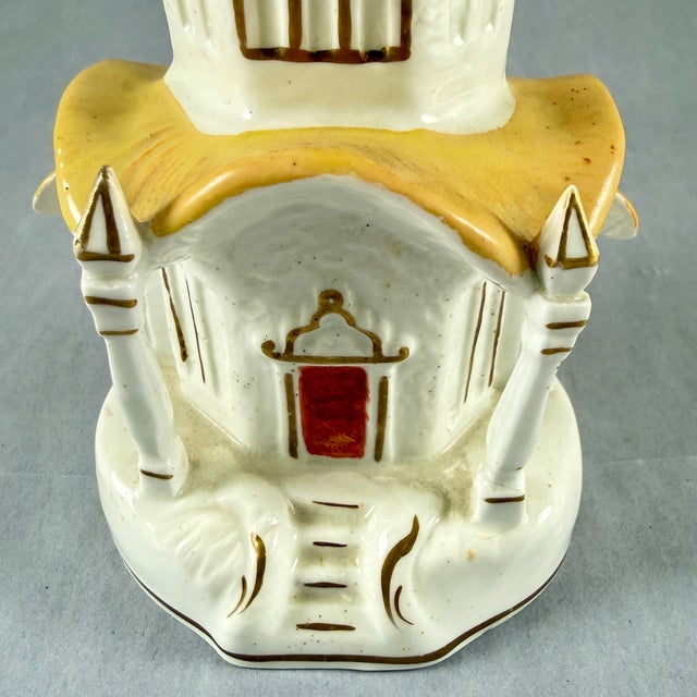 Yellow Staffordshire Thatched Roof Cottage Pastille Burner For Sale - Image 8 of 12