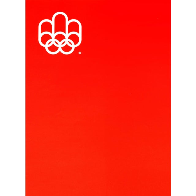 Mid-Century Modern 1976 Montreal Olympics Logo Poster, Red (Large) - Yvon Laroche/Cojo For Sale - Image 3 of 6