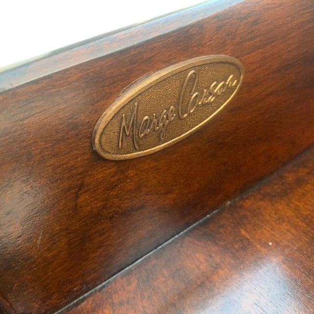 Late 20th Century Pair of Marge Carson Demilune Side Tables / Nightstands Marble Top For Sale - Image 14 of 14