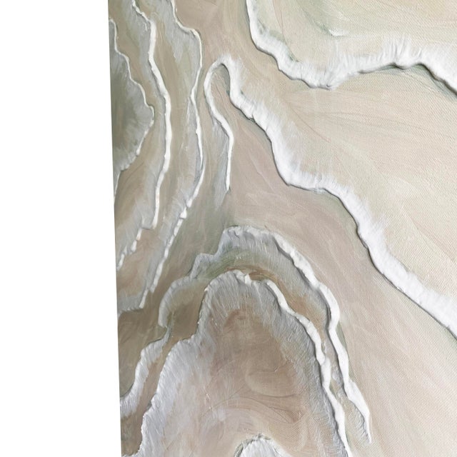 Textured Neutral Abstract Painting | Plaster Wall Art | Minimalist Coastal Decor | Original Acrylic Painting | Wabi Sabi Wall Art 24x30 For Sale - Image 4 of 4