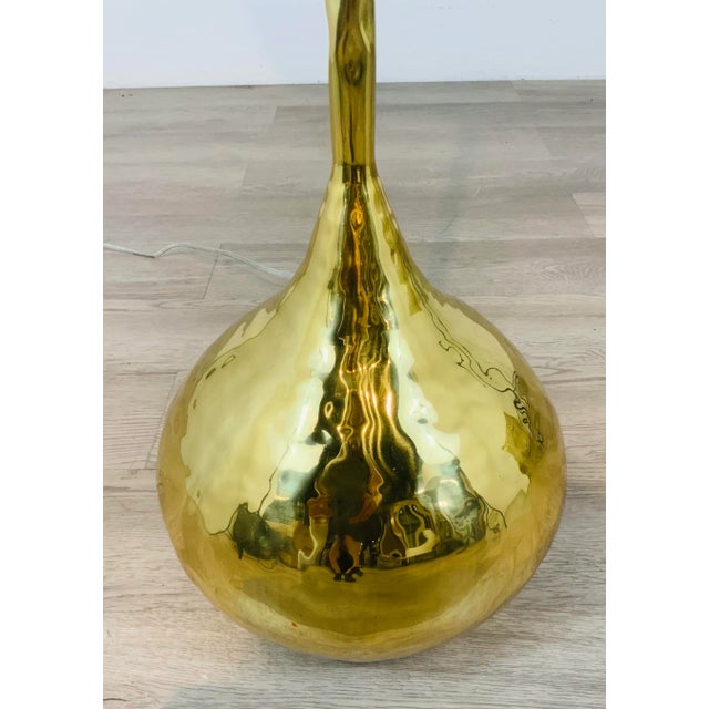 Arteriors Home Arteriors Modern Hammered Brass Finished Frida Floor Lamp For Sale - Image 4 of 5