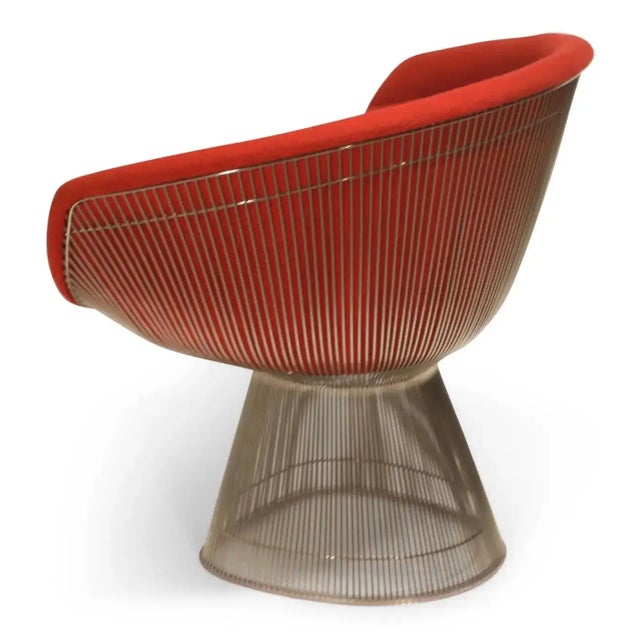 Red Warren Platner for Knoll Lounge Chairs in Knoll Wool Boucle, Pair Available For Sale - Image 8 of 18