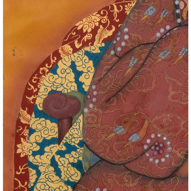 Pair of Chinese Ancestor Portraits Reverse Glass Paintings For Sale In New York - Image 6 of 12