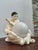 Beautiful Pierrot Commedia dell'Arte table lamp. Italy, 1970s. Features a white opaline glass diffuser globe. Height 24...
