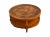 Baker Furniture Company Mid 20th Century French Provincial Round Coffee Table With Gold-Embossed Inset & Cabriole Legs For Sale - Image 4 of 7