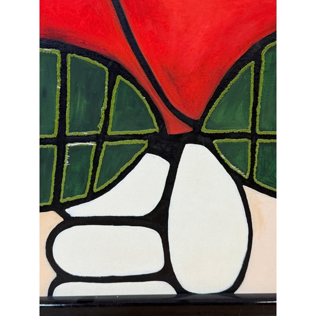 Avi Ben Simhon Monumental Modernist Red Rose Painting For Sale - Image 14 of 14