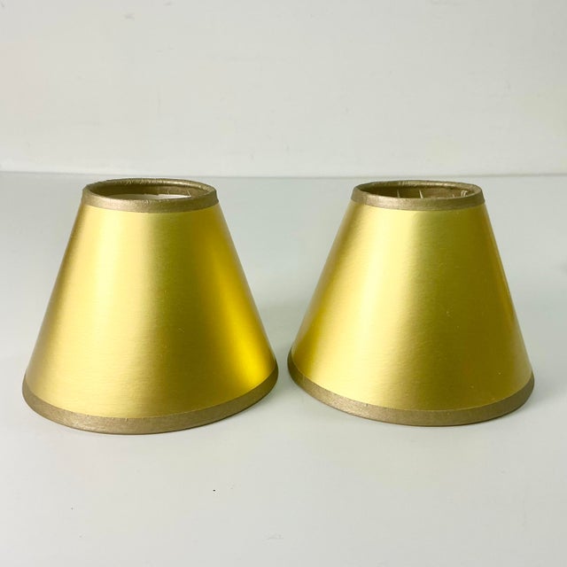 Gold 1980s Vintage Boho Chic Hollywood Regency Golden Chandelier Lamp Shades - Set of 4. For Sale - Image 8 of 9