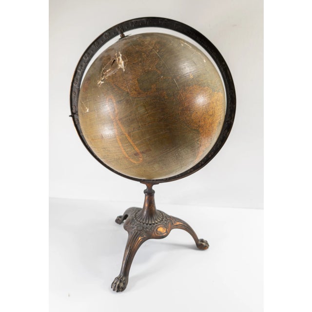 Metal Early 20th Century Decorative Rustic Celestial Floor Globe by Weber Costello For Sale - Image 7 of 12