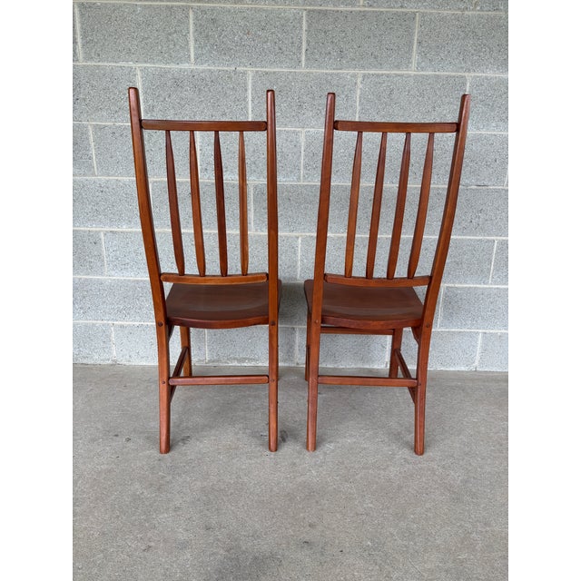 Hunt Country Mission Style Cherry Side Chairs - A Pair For Sale - Image 10 of 11