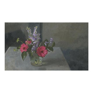 Original Bouqet of Pink Gerberas Still Life Oil Painting For Sale