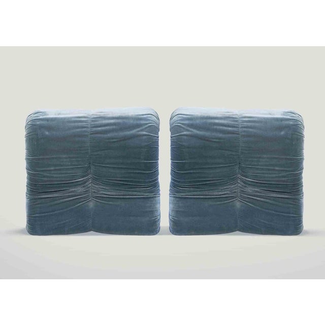 Italian Velvet Pagrù Lounge Armchairs by Claudio Vagnoni, Set of 2 For Sale - Image 6 of 8