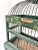 1900 - 1909 Antique Hand-Painted Green Wood and Wire Birdcage For Sale - Image 5 of 11