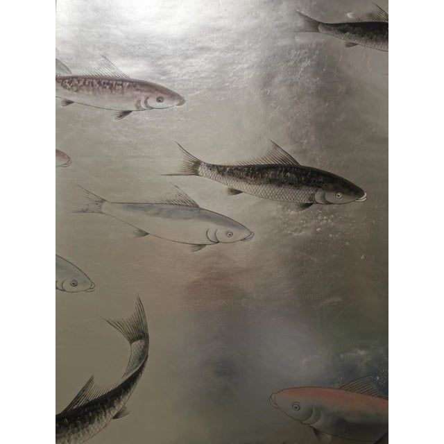 Paper Fish Hand Painted Wallpaper - 1 Panel For Sale - Image 7 of 10