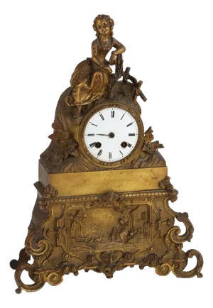 Countertop Clock in Gilt Bronze