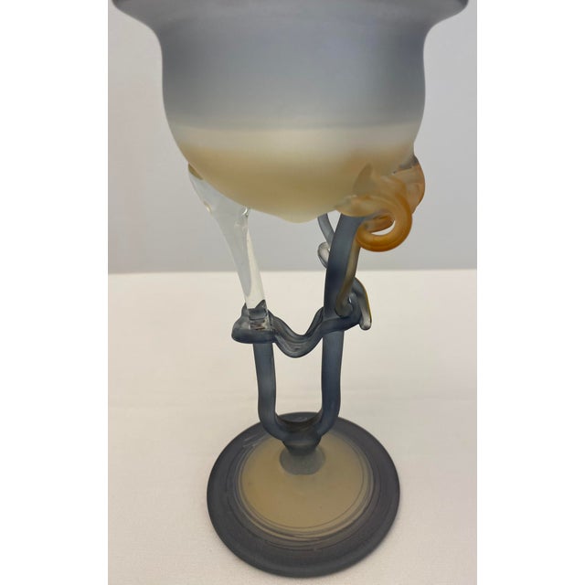 Glass French Art Deco Style Translucent Glass Bud Vase Manner Erte Elte Vase For Sale - Image 7 of 7