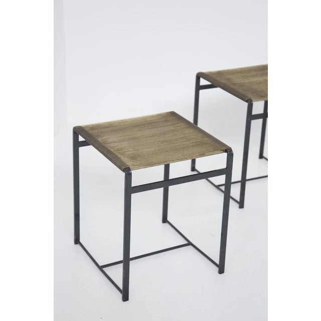 Metal Vintage Italian Iron Stools, Set of 4 For Sale - Image 7 of 12