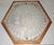 Goldenrod Vintage Ceiling Lamp with Hexagonal Pine Wood Frame for Frosted Glass Shade, 1980s For Sale - Image 8 of 9