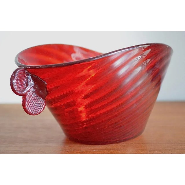 1950s Red Murano Glass Shell by Fulvio Bianconi for Venini, 1950s For Sale - Image 5 of 9