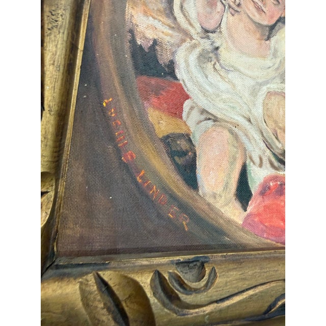 Art Deco 1950s "The Calamady Children," After Frames Sir Thomas Hand Painted Signed For Sale - Image 3 of 7