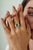VRJewels 3.74ct Pear Shape Emerald Diamond Double Halo Cocktail Ring 18k Gold Size 4 For Sale In New York - Image 6 of 18