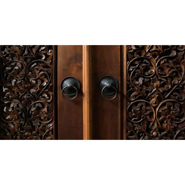Wood Entry Doors Vintage Carved Teakwood For Sale - Image 7 of 11