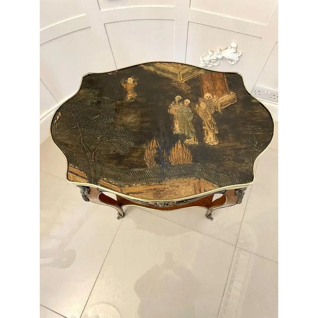 Antique Victorian French Kingwood & Ormolu Mounted Freestanding Centre Table For Sale - Image 4 of 13