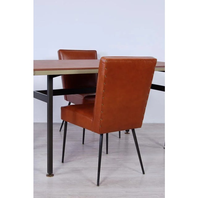 1960s Italian Table and Office Chairs from Trau, 1960s, Set of 5 For Sale - Image 5 of 18