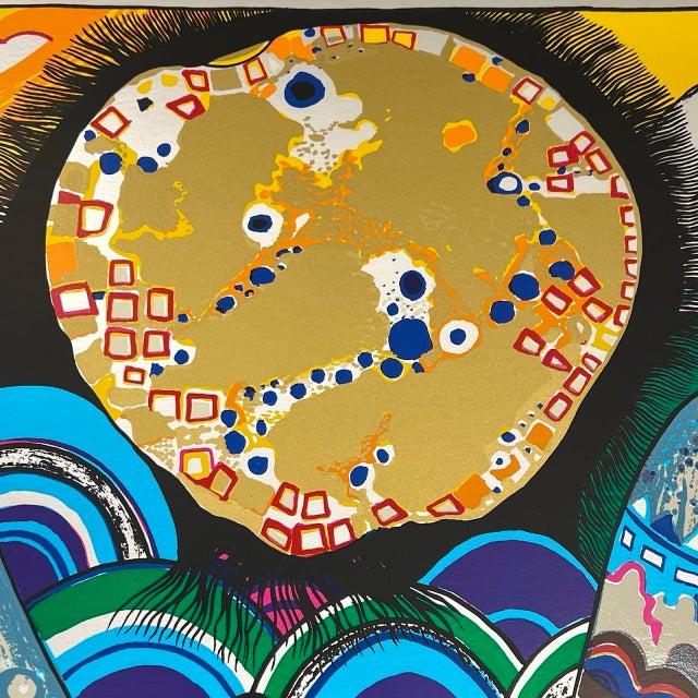 Pop Art 1972 Helmut Kand "Sun and Moon Beauty Contest" Surrealist Silver Foil Serigraph For Sale - Image 3 of 10