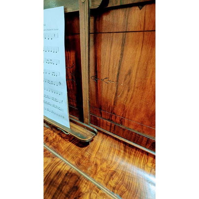 Wood Antique J. & J. Hopkinson Cabonet Victorian Style Piano 1895 For Sale - Image 7 of 12
