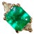 2.58 Ct Emerald Cut Colombian Emerald & 0.82 Ct Diamond Ring in 18k Yellow Gold For Sale