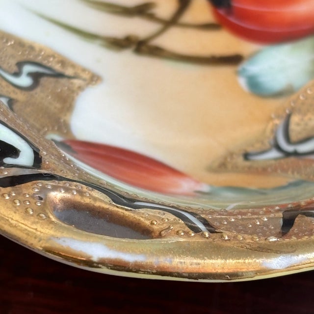 Antique Nippon Porcelain Gooseberry Footed Bowl For Sale - Image 11 of 18