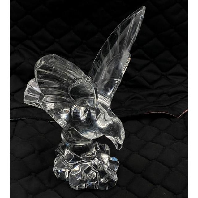 Val St Lambert Crystal Eagle Sculpture / Figurine (Large 9.5-inch, 4lbs) Signed DeSousa For Sale - Image 13 of 18