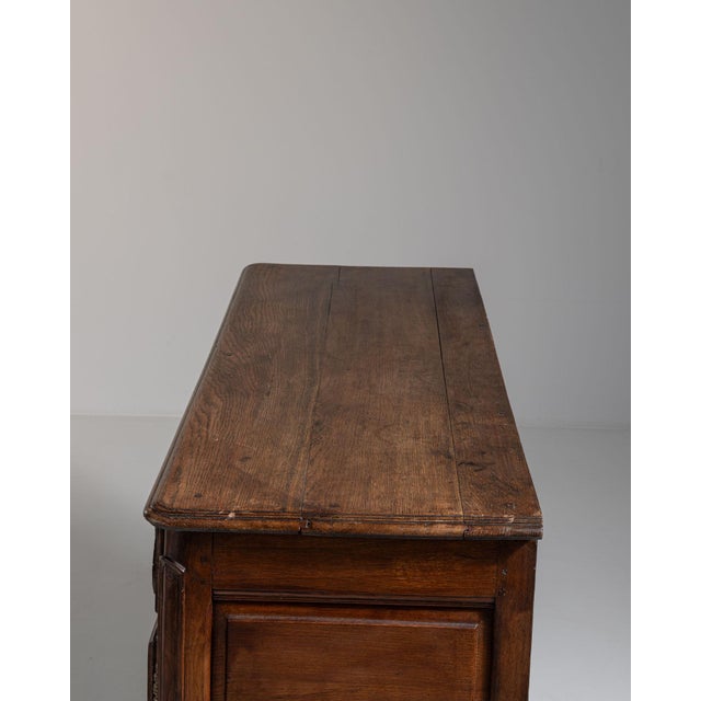 1800s French Chestnut Brown Louis XV Ornate Buffet with Brass Hardware For Sale - Image 12 of 15