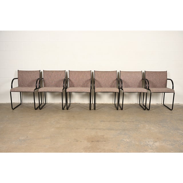 A rare and exceptional set of six model 1407 Modern armchairs, club chairs, or dining captain chairs By Richard Schultz...