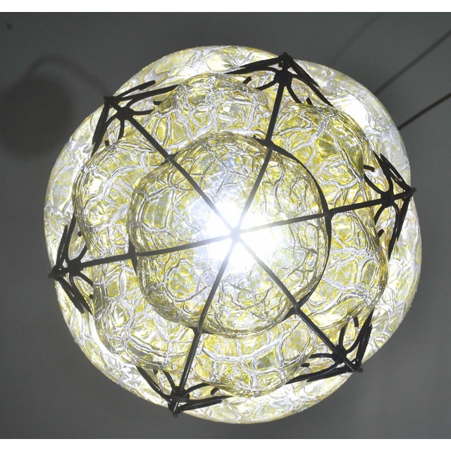 1970s Italian Wonderful Yellow Colour Venetian Lantern, Seguso Murano Glass For Sale - Image 11 of 15