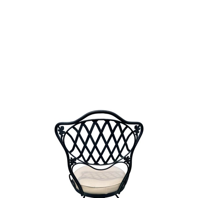 Hollywood Regency 1972 Woodward Wrought Iron Patio Set For Sale - Image 3 of 10