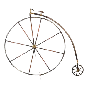 Vintage Jere Style Brass and Copper Penny Farthing Bicycle Sculpture
