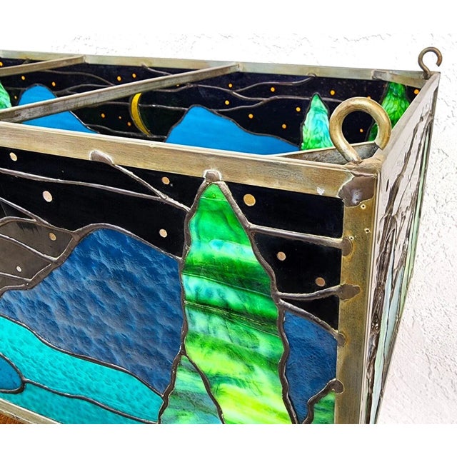 Stained Glass Hanging Ceiling Light Box Custom Made Chairish