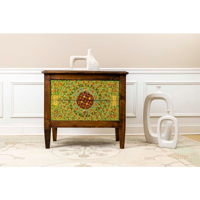 Wood Bohemian Solid Wood Nightstand For Sale - Image 7 of 10