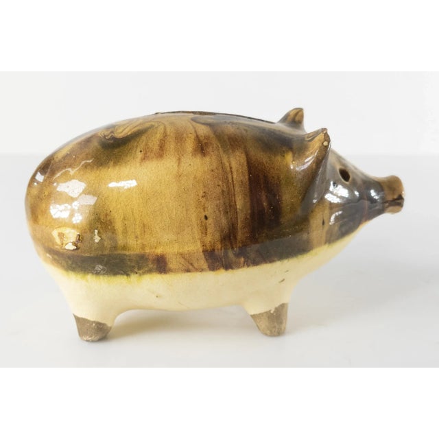 Early 20th Century Rustic Pottery Pig Form Piggy Bank For Sale In New York - Image 6 of 11