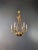 Art Deco Small Brass Empire Lustre Chandelier in Antique Gold Finish For Sale - Image 3 of 12