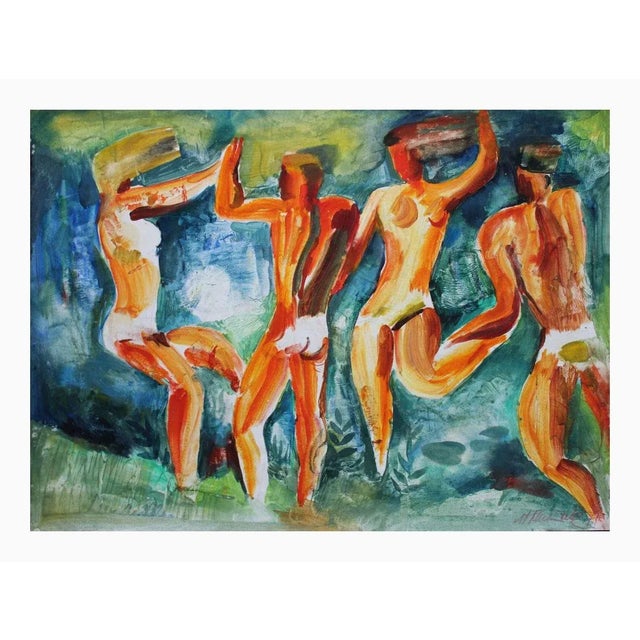 1970s Malda Muizule, Dances, 1971, Watercolor For Sale - Image 5 of 5
