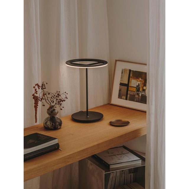 White Large Graphite Sin Table Lamp with Shade by Antoni Arola For Sale - Image 8 of 15