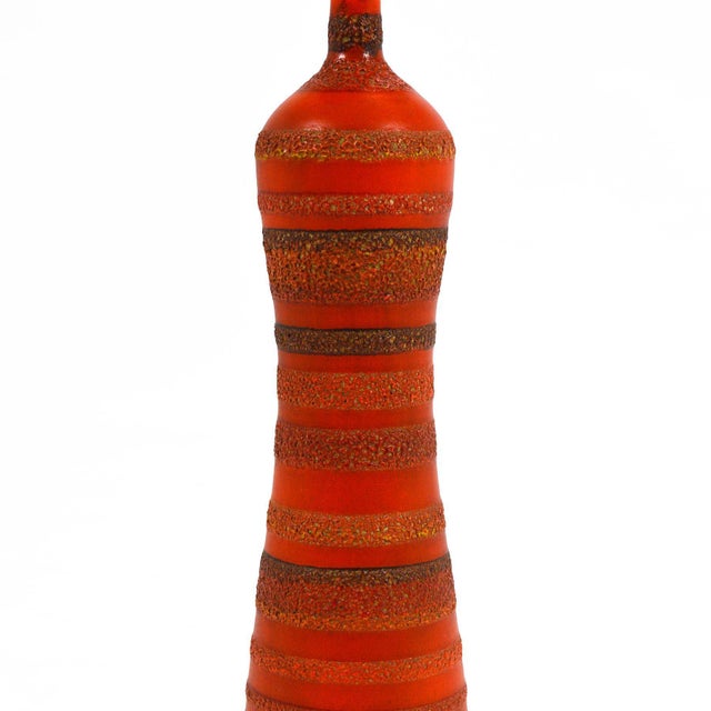 Mid-Century Modern Mid 20th Century Mid-Century Modern Phil-Mar Ceramic Table Lamp with Rich Orange Glaze For Sale - Image 3 of 6