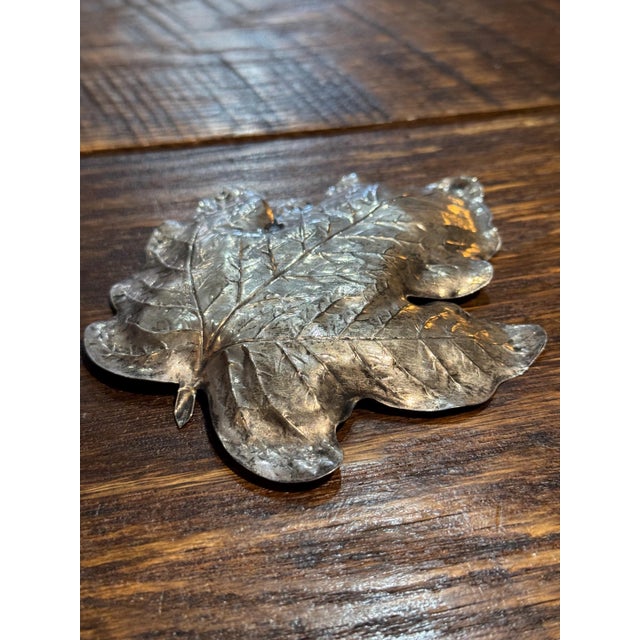 Vintage Sterling Silver Poplar Leaf Dish- R. Blackinton & Co. For Sale In Pittsburgh - Image 6 of 8